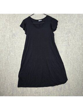 Gap Women's Black Ruffle Sleeve Casual Dress Size M Cotton Blend Flowy Stylish